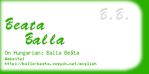 beata balla business card